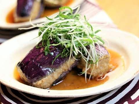 茄子と豚肉のはさみ揚げ