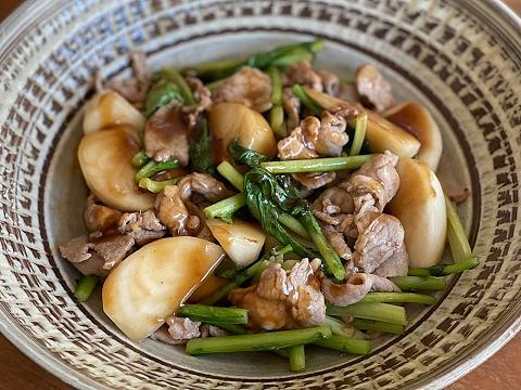 豚肉とかぶの炒めもの 昆布ぽん酢あん