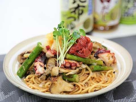 タコと長芋の梅焼きそば