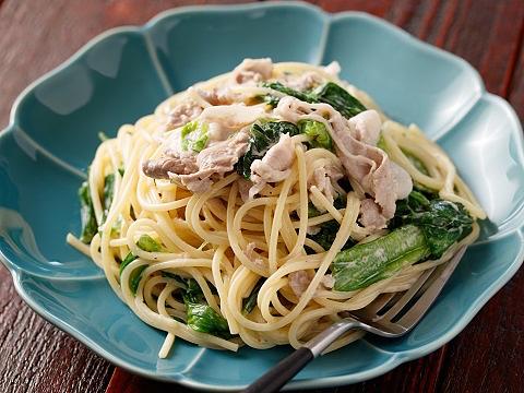 冷しゃぶとレタスの柚子マヨパスタ