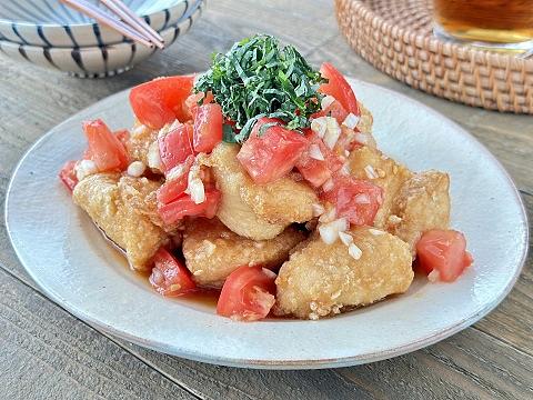 鶏むね肉の唐揚げ〜トマぽんだれ〜