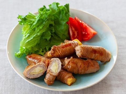 さつまいもの照り肉巻き