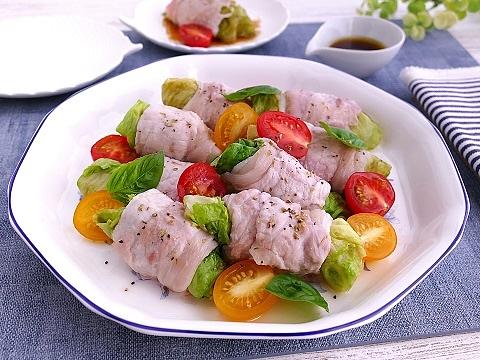レンジで簡単！イタリアンな豚肉のレタス巻き